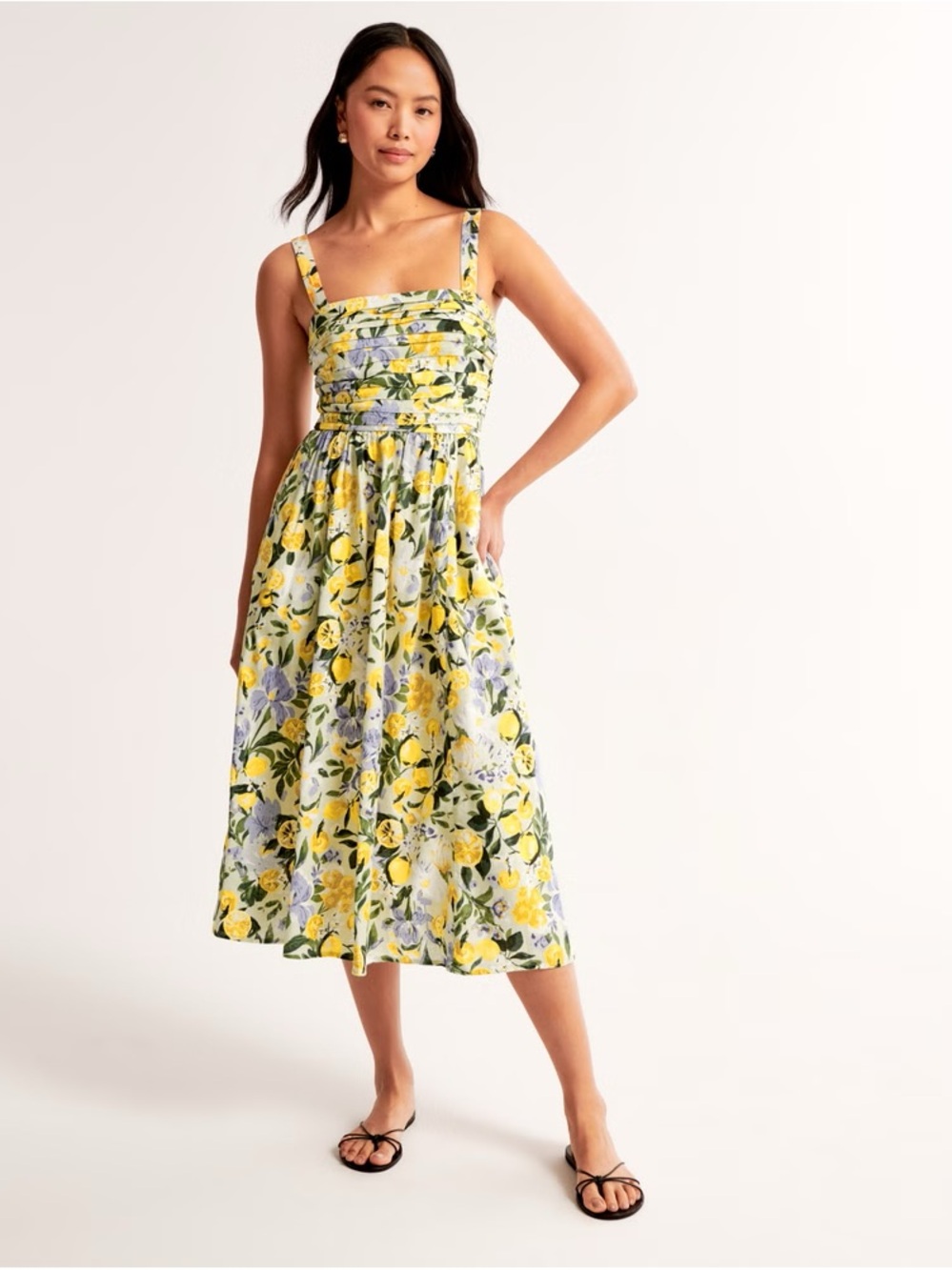 Abercrombie and fitch Emerson linen blend midi dress size XXS